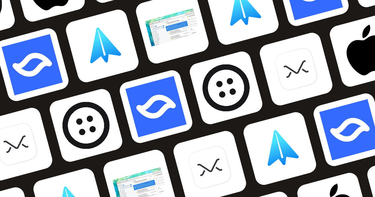 Logos of Spark Mail and its top alternatives including Apple Mail, Mailspring, Missive, Shortwave, Buttoned