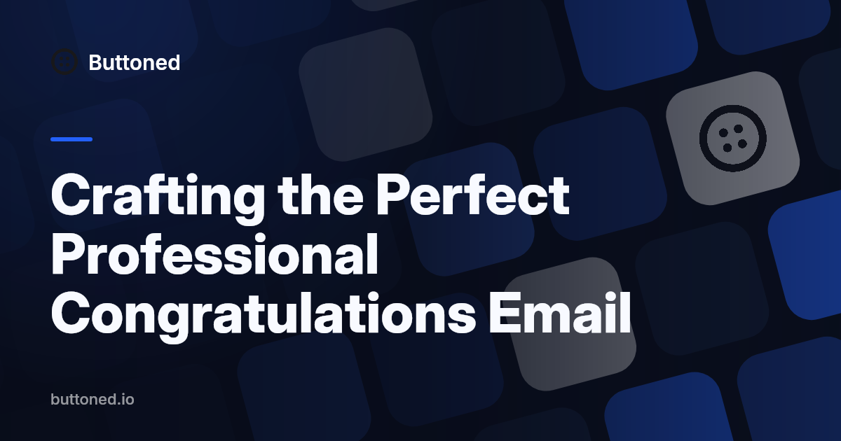 A professional congratulatory email being written on a laptop