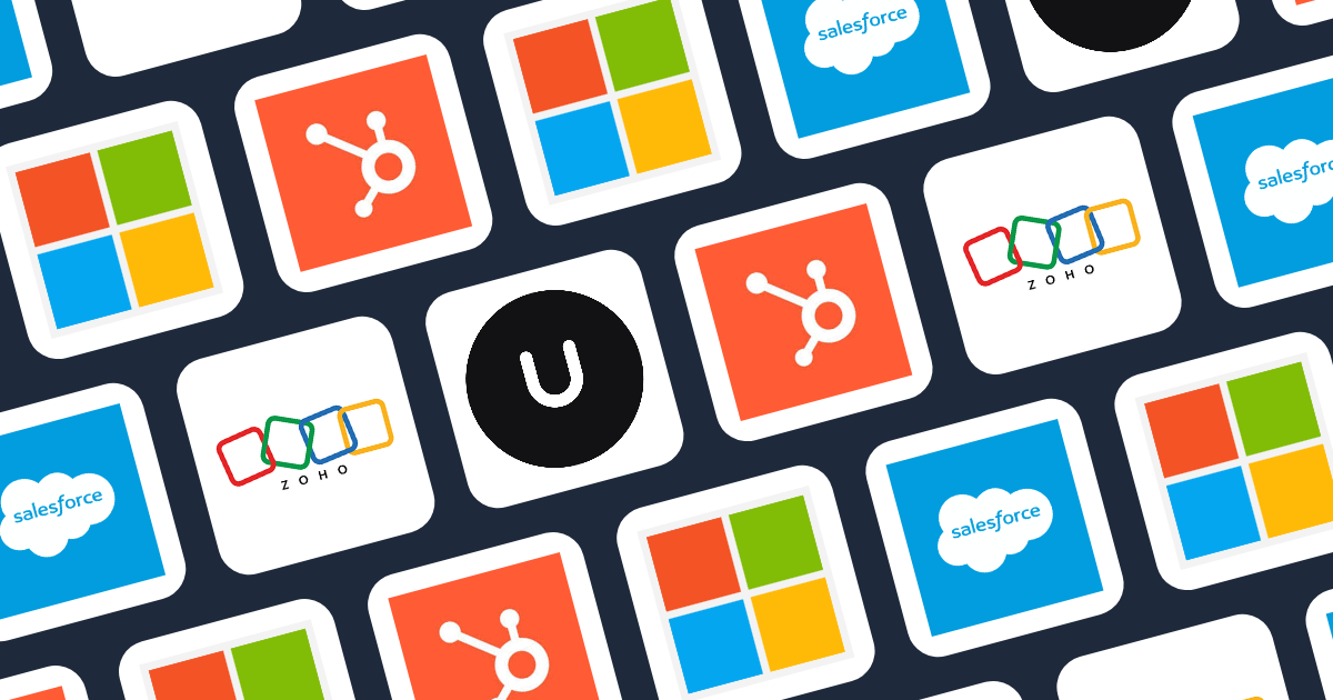 Grid of icons representing leading CRM tools for supply chain management