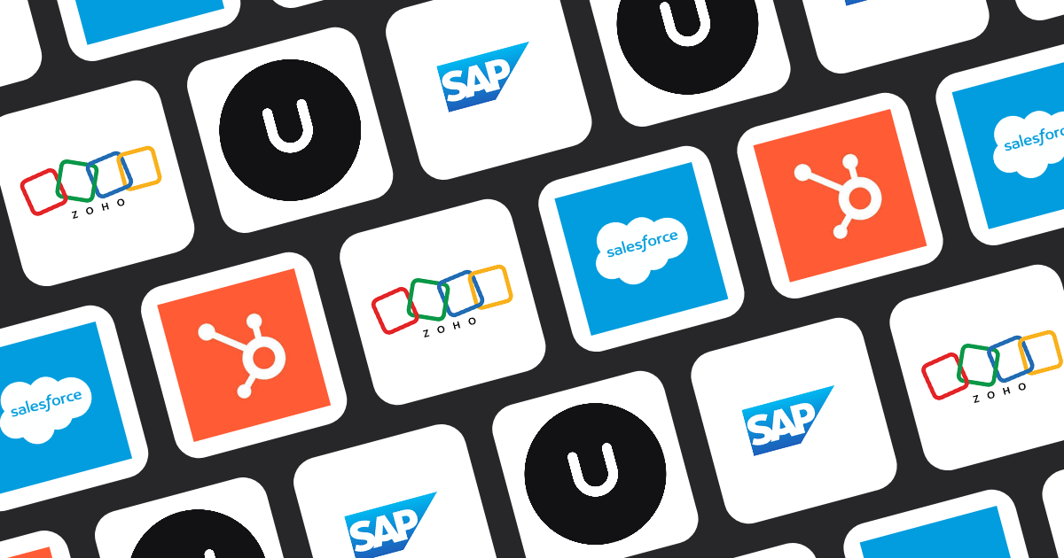 Logos of top Microsoft Dynamics CRM alternatives, including Zoho CRM, Salesforce, HubSpot, SAP, and Unforced
